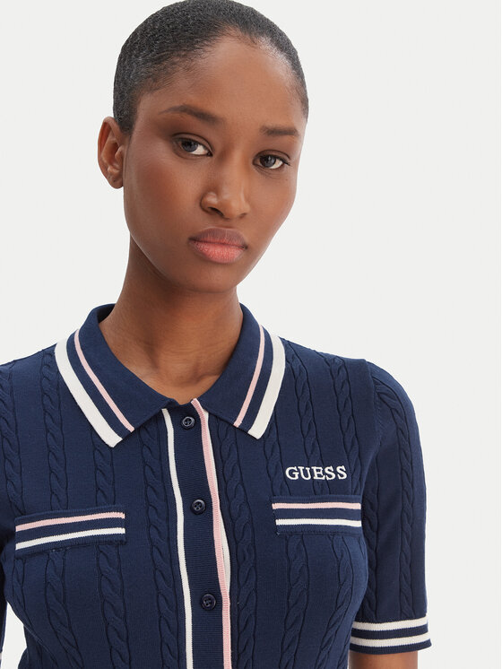 Guess Guess Pulover V6RR02 Z4652 Bleumarin Regular Fit