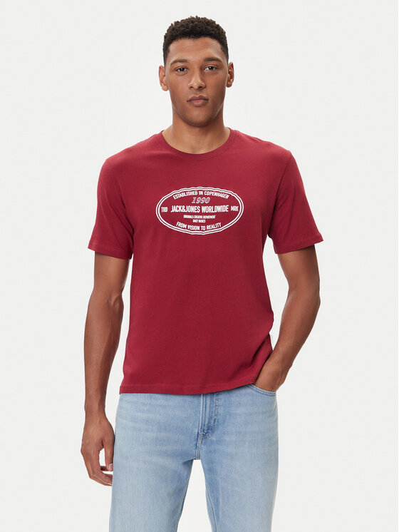 Jack & Jones Jack & Jones Тишърт York 12283800 Червен Relaxed Fit