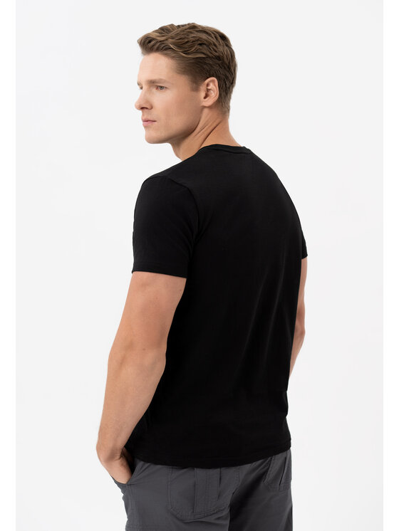 Volcano Volcano T-Shirt TM-SVEN Czarny Regular Fit