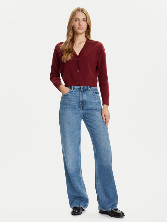 Vero Moda Vero Moda Kardigán Gold Art 10332210 Bordová Regular Fit