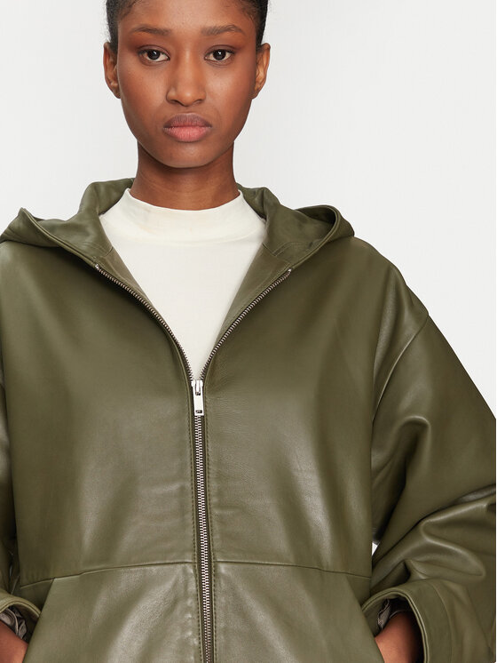 2NDDAY 2NDDAY Lederjacke 2251512606 190515 Grün Regular Fit