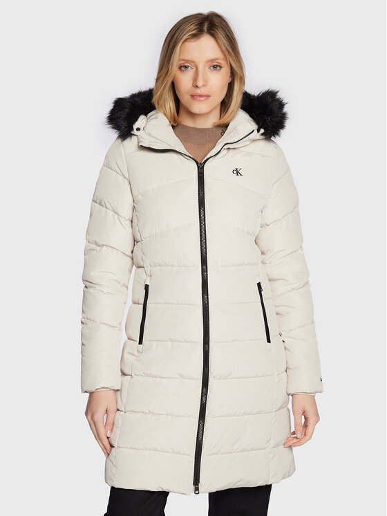 Calvin Klein Jeans Calvin Klein Jeans Зимно яке J20J219825 Екрю Regular Fit