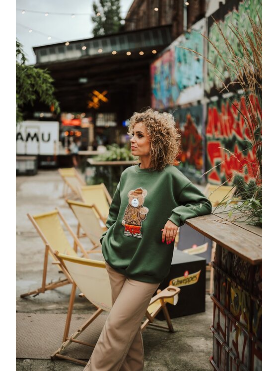 Bejbi Story Bejbi Story Bluza Snoop Teddy dla mamy i taty Zielony Oversize