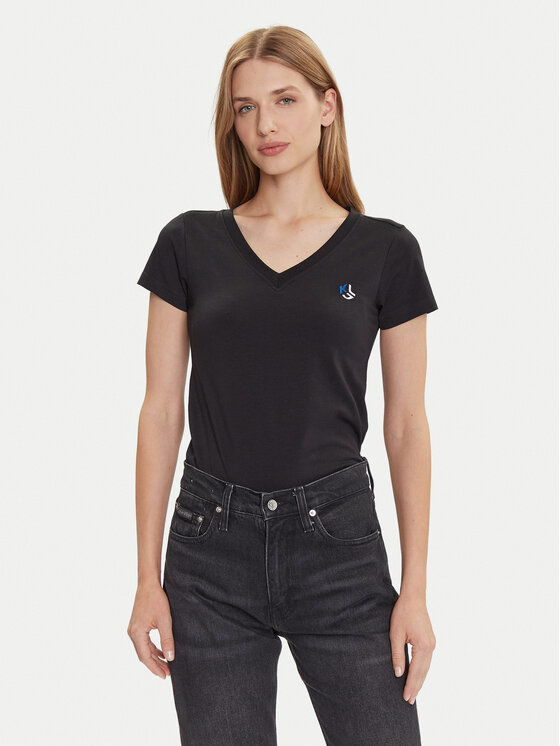 Karl Lagerfeld Jeans Karl Lagerfeld Jeans Tricou A2W17097 Negru Regular Fit