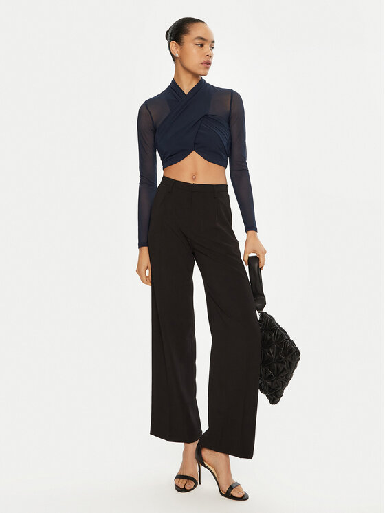 Bardot Bardot Bluzka 55001TB2 Granatowy Slim Fit