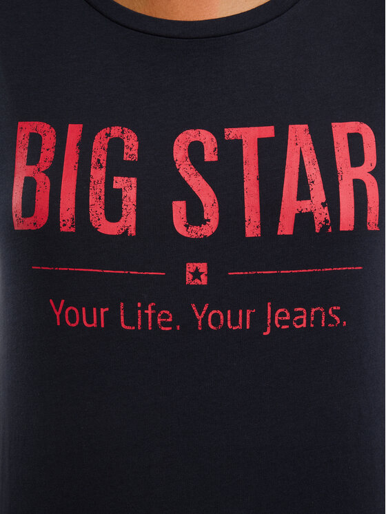 BIG STAR BIG STAR T-Shirt BRUNONA Granatowy Basic Fit