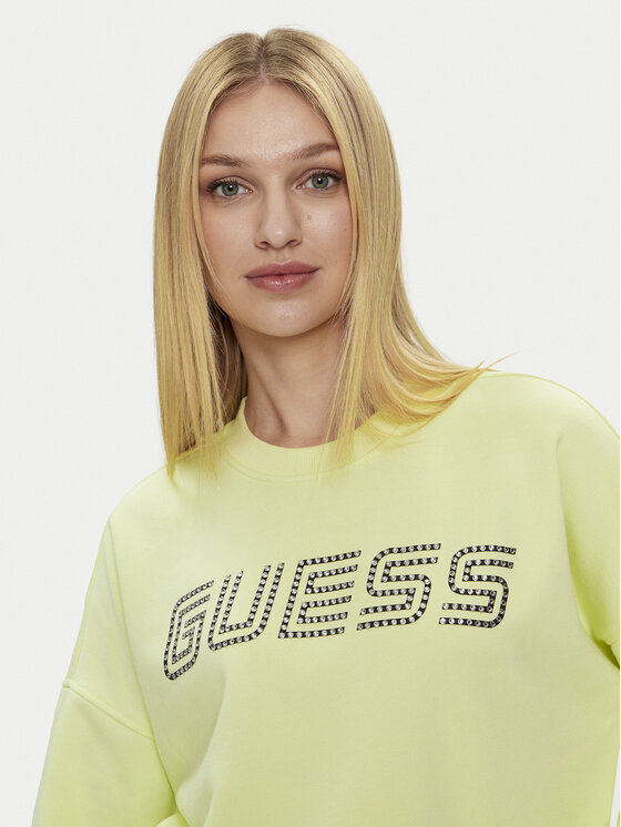 Guess Guess Majica dugih rukava Skylar V4GQ07 K8802 Zelena Relaxed Fit