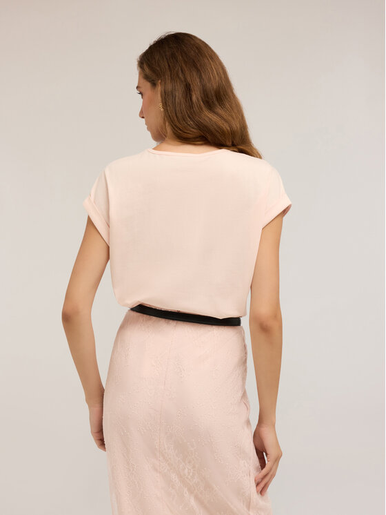 Motivi Motivi T-shirt G096W003455N007 Rosa Boxy Fit