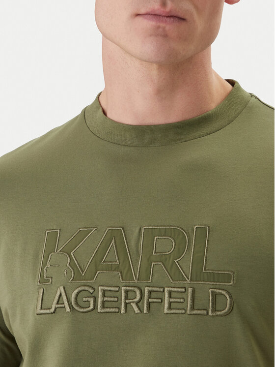 KARL LAGERFELD KARL LAGERFELD T-krekls 755035 562221 Zaļš Regular Fit