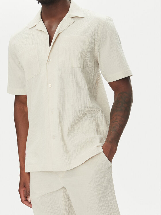 Lindbergh Lindbergh Completo camicia e pantaloncini 30-203575SET Beige Regular Fit
