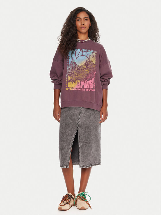 Roxy Roxy Bluza Lineup ERJFT05005 Fioletowy Oversize