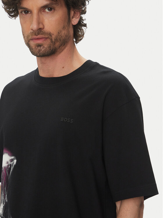 BOSS BOSS T-shirt Te_Jellyfish 50541099 Crna Relaxed Fit