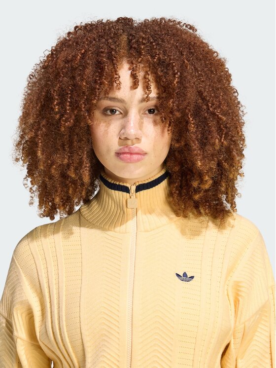 adidas adidas Кардиган Cable Knit Firebird Track Top KR7047 Жовтий Regular Fit
