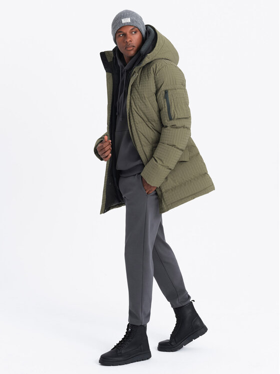 Ombre Ombre Parka OM-JALJ-0201 Khaki Regular Fit