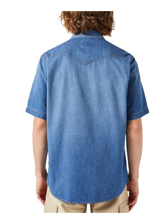 Wrangler Wrangler camicia di jeans SS WESTERN SHIRT Blu Regular Fit