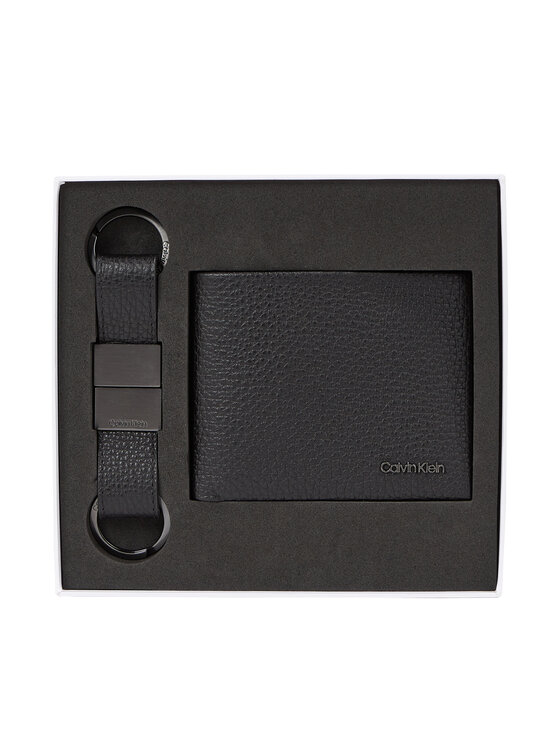 Calvin Klein Calvin Klein Sada peňaženka a kľúčenka Gs Minimalism Bifold 5Cc+Keyfob K50K511023 Čierna
