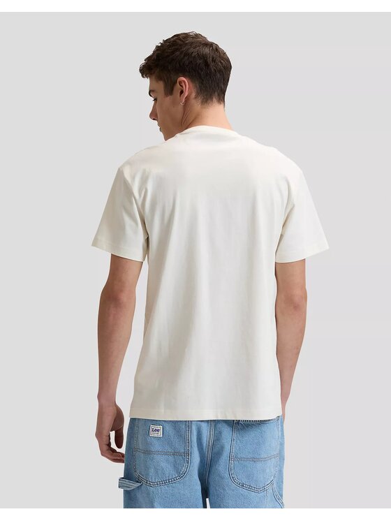 Lee Lee T-Shirt FLAG TEE Biały Regular Fit