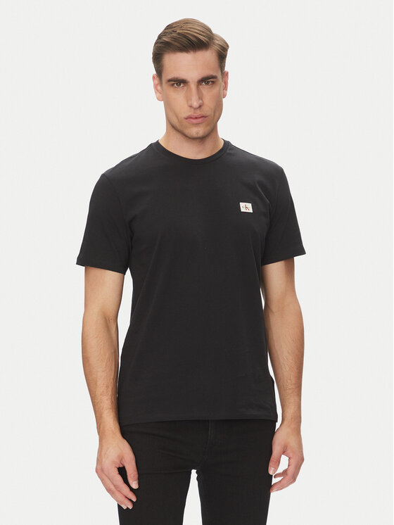 Calvin Klein Jeans Męski T-Shirt, rozmiar S, Czarny, LV04RC272G