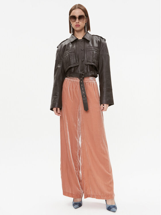 TWINSET TWINSET Hlače iz tkanine 232TT2202 Roza Relaxed Fit