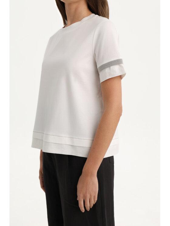 Deni Cler Milano Deni Cler Milano T-Shirt T-DC-T213-F2-10-11-1 Biały Regular Fit