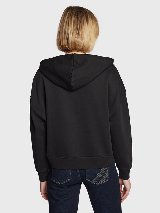 Guess Guess Mikina W3RQ09 KBKM0 Čierna Regular Fit