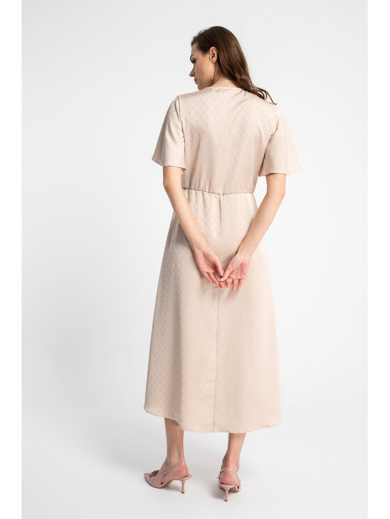CLICK CLICK Letné šaty 60-6107 Béžová Comfortable Fit