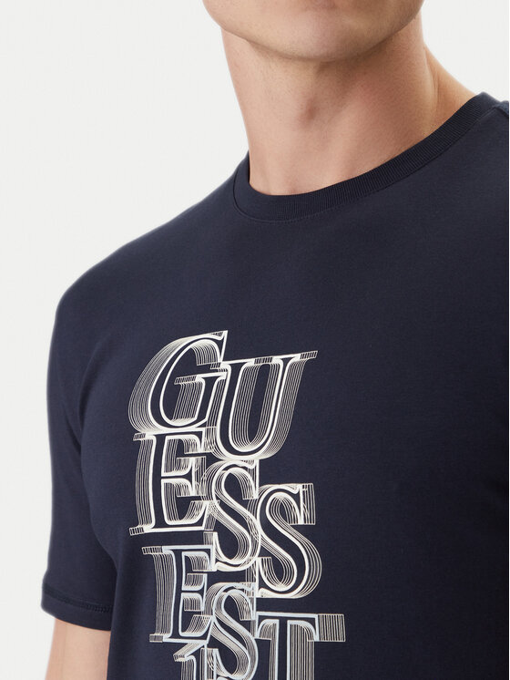 Guess Guess Tricou M6GI10 K2991 Bleumarin Slim Fit