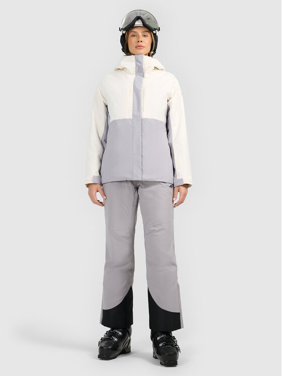 4F 4F Kurtka narciarska SKIWEAR Kremowy Regular Fit