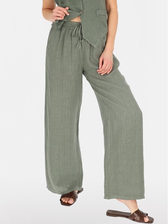 Perso Perso Spodnie damskie PTE254998F Khaki Regular Fit
