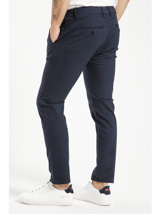 Cross Jeans Cross Jeans Chinosy E 120-046 Granatowy Tapered Leg