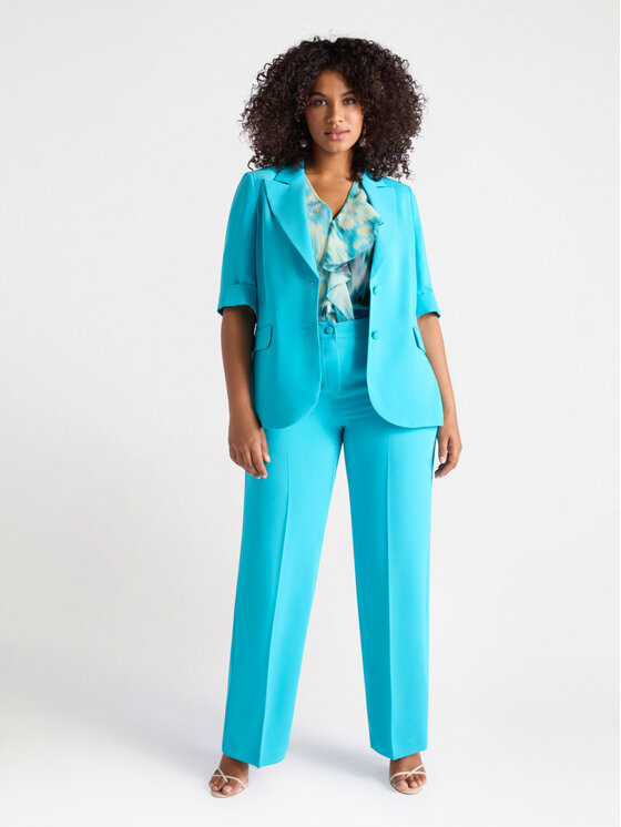 Fiorella Rubino Fiorella Rubino Pantaloni di tessuto P124T004819N014 Turchese Regular Fit