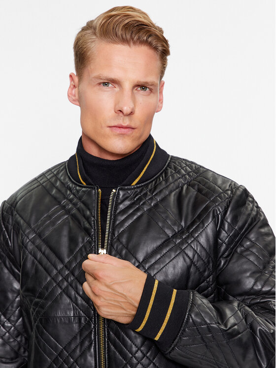 Versace Jeans Couture Versace Jeans Couture Кожено яке 75GAVP06 Черен Regular Fit