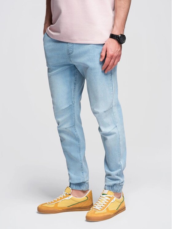 Ombre Ombre Jeansy OM-PADJ-0267 Niebieski Jogger Fit