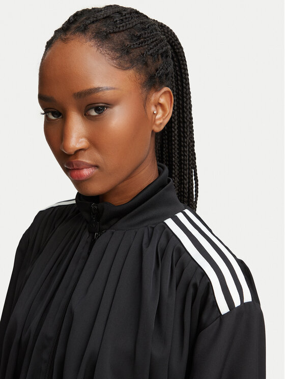 adidas adidas Bluza Satin Pleated Track Top LG4081 Czarny Relaxed Fit
