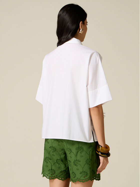 Oltre Oltre Koszula 5048J000873N021 Biały Boxy Fit