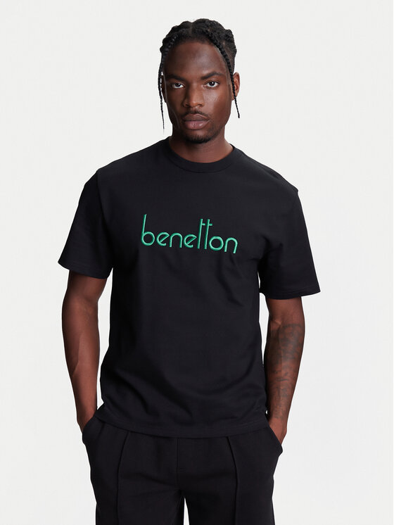 United Colors Of Benetton United Colors Of Benetton T-shirt 3MI6U109O Crna Oversize
