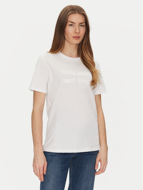 Elisabetta Franchi Elisabetta Franchi Tricou MA-002-51E2-V200 Alb Regular Fit