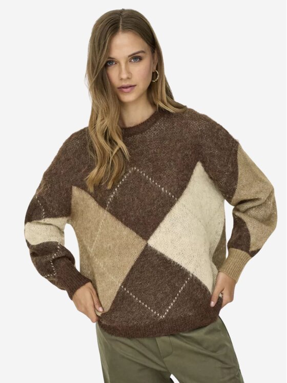 ONLY ONLY Maglione Onlnoemi life ls jq Marrone Regular Fit