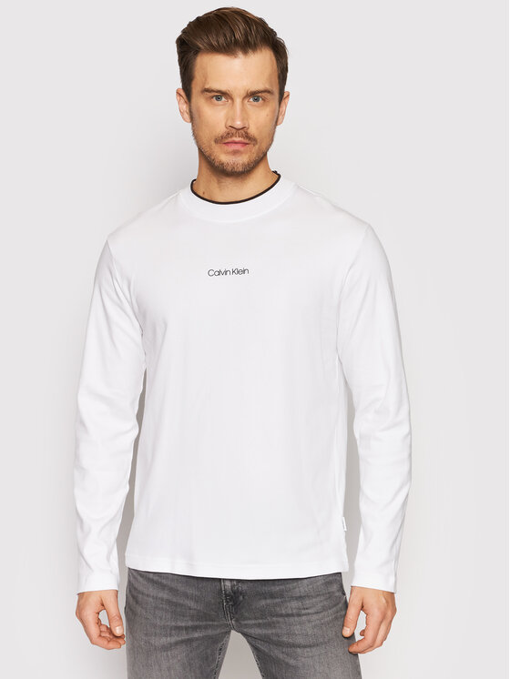 Longsleeve Center Logo K10K107886 Bianco Regular