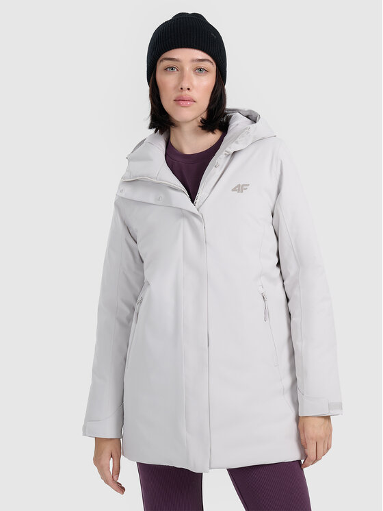 4F 4F Parka MIDSHOP TEXTILE Szary jasny Regular Fit