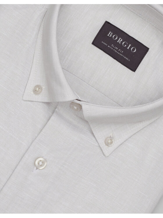 Borgio Borgio Koszula balmuccia_00534 Beżowy Slim Fit