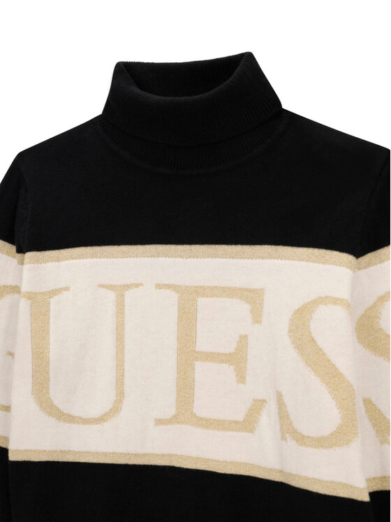 Guess Guess Bluză cu gât J6BR04 Z1338 Negru Regular Fit