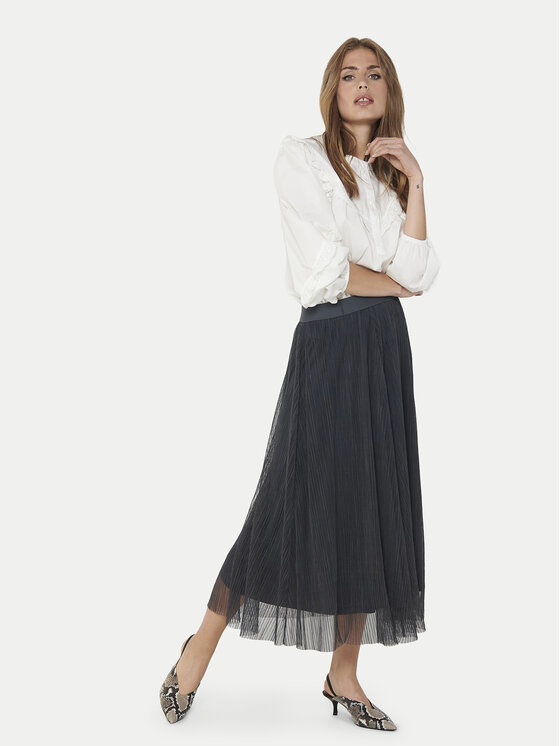ONLY ONLY Midi szoknya Lavina 15214303 Szürke Regular Fit