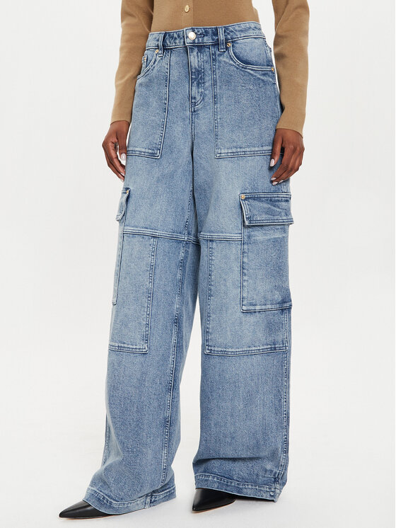 MICHAEL Michael Kors MICHAEL Michael Kors Jeans hlače MT4905HEB1 Modra Wide Leg