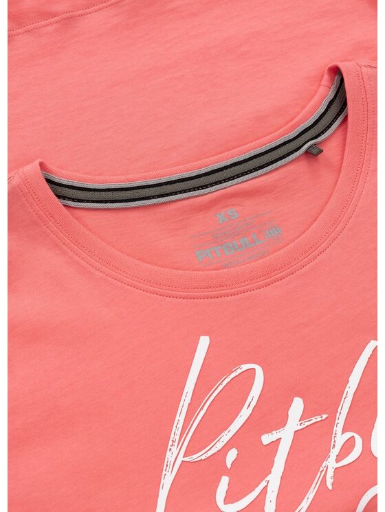 PITBULL PITBULL T-Shirt Koszulka damska PITBULL SD M Koralowy Regular Fit