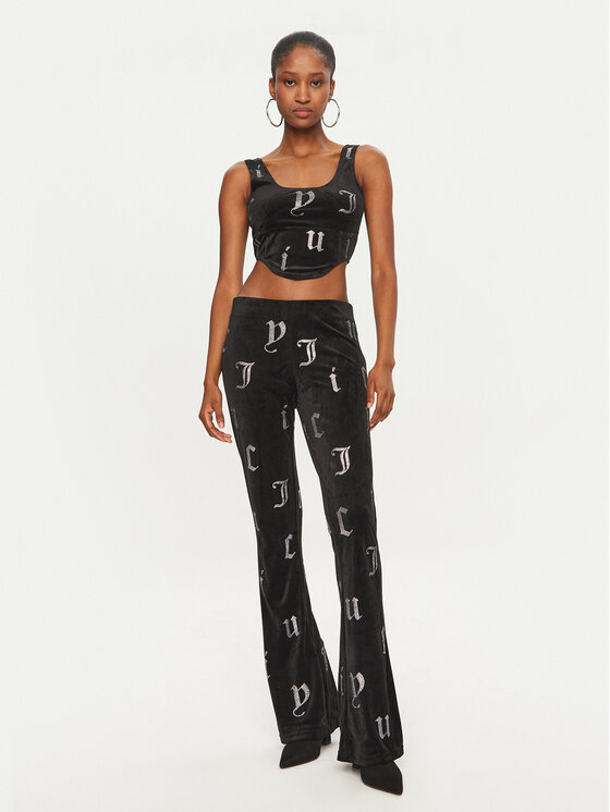 Juicy Couture Juicy Couture Топ Cait JCMCS224252 Чорний Slim Fit
