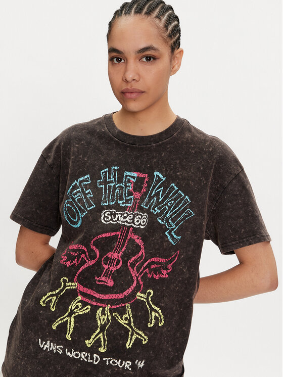 Vans Vans Tricou Guitar Solo Oversized VN000GJ6 Negru Regular Fit