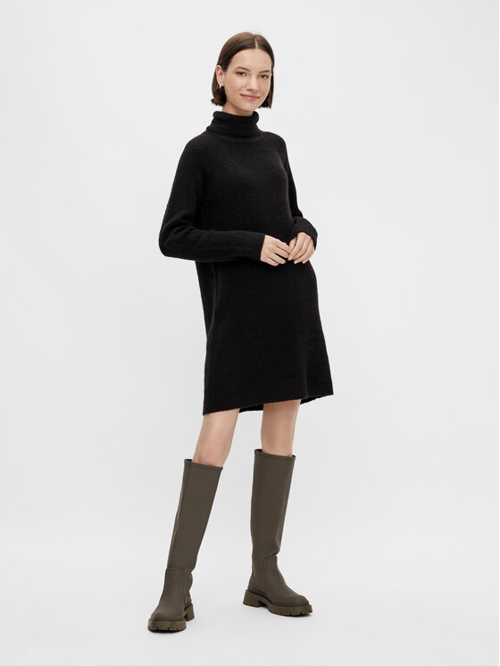Pieces Pieces Sukienka dzianinowa Ellen 17119500 Czarny Regular Fit