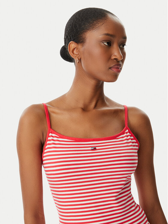 Tommy Jeans Tommy Jeans Top Essential DW0DW20675 Svijetlo crvena Slim Fit