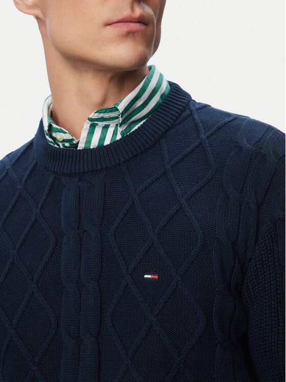 Tommy Jeans Tommy Jeans Džemper DM0DM23405 Tamnoplava Regular Fit